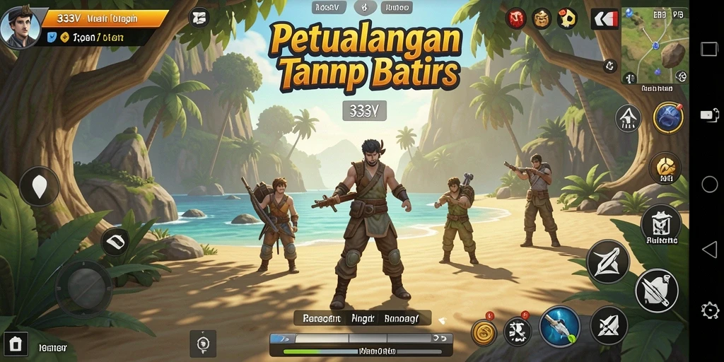 Tangkapan layar gameplay 333V menunjukkan petualangan seru di dunia penuh tantangan.