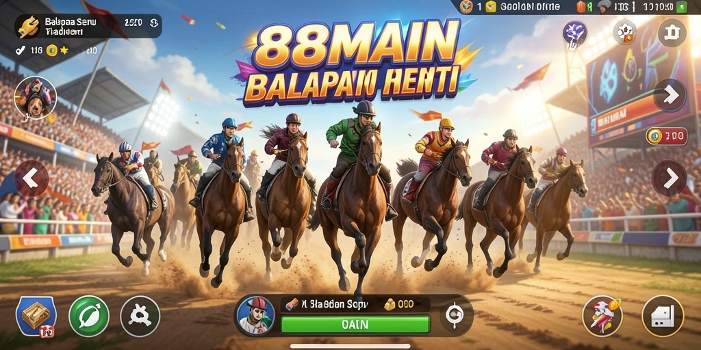 Gameplay balapan seru di 88MAIN dengan kontrol yang responsif.