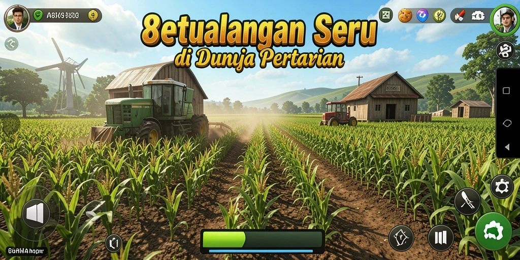 Gameplay seru di 8HHH dengan lahan pertanian yang luas.