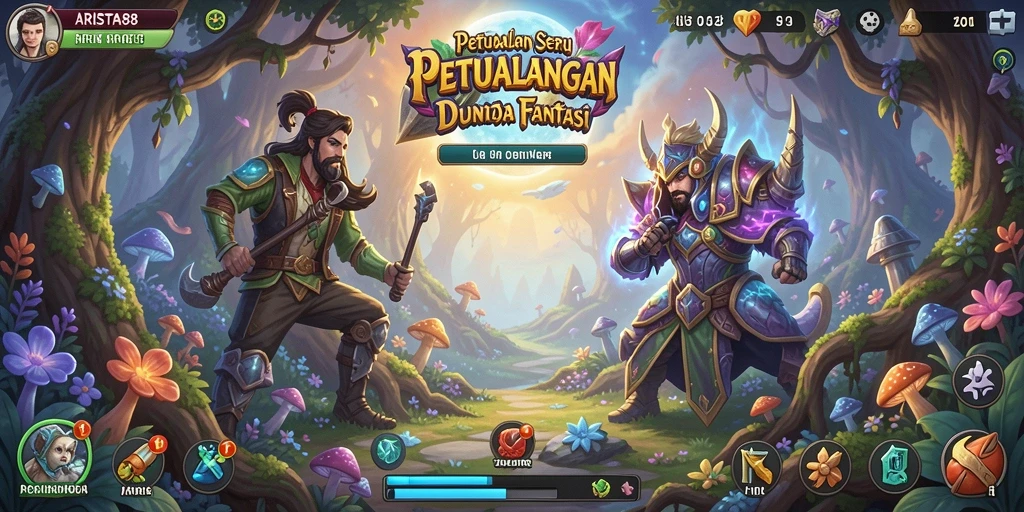 Tampilan gameplay ARISTA88 yang menakjubkan di dunia petualangan.