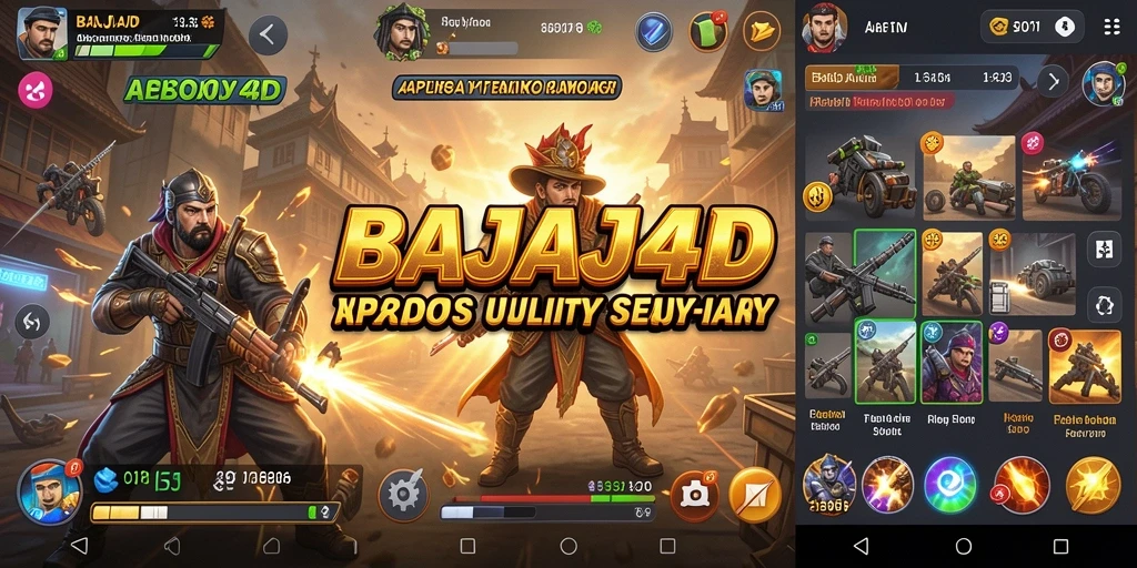 Tampilan utama aplikasi BAJAJ4D dengan berbagai fitur Utility.
