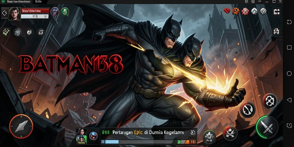 Tampilan aksi epik Batman dalam BATMAN138 saat menghadapi musuh.
