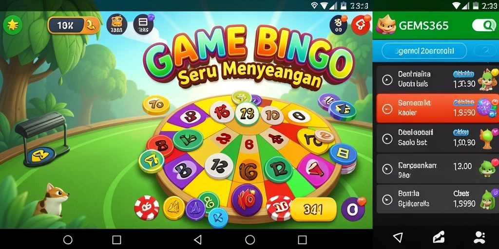 Screenshot gameplay GEMS365 yang seru dan penuh aksi Bingo.