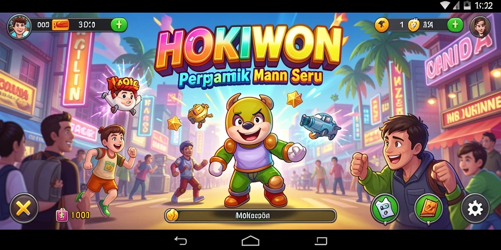 Screenshot menunjukkan gameplay seru HOKIWON dengan variasi level Arcade.