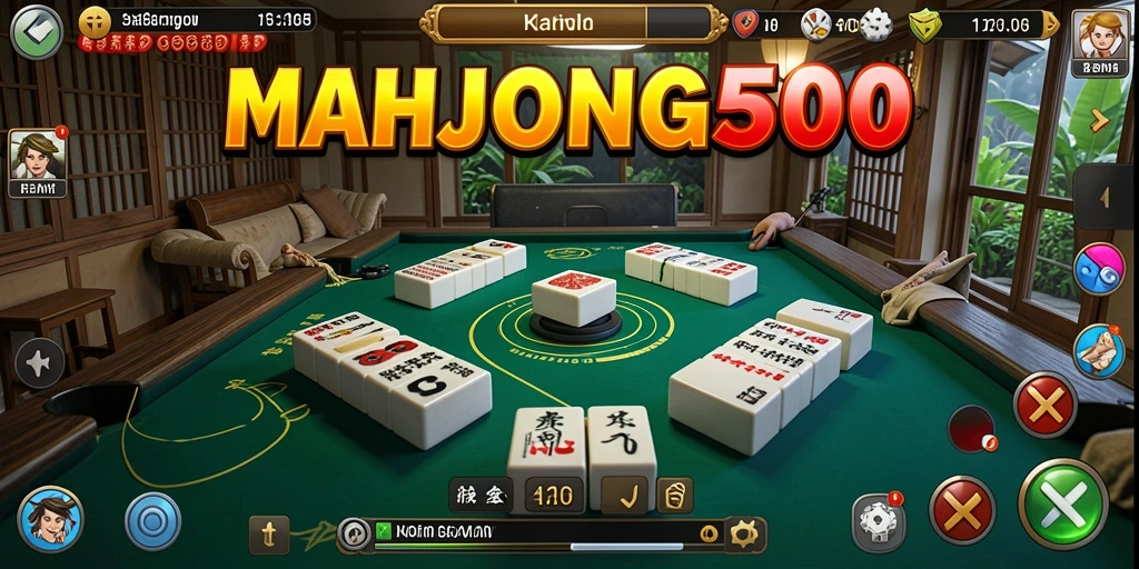 Tangkapan layar gameplay MAHJONG500 yang penuh warna dan menarik.