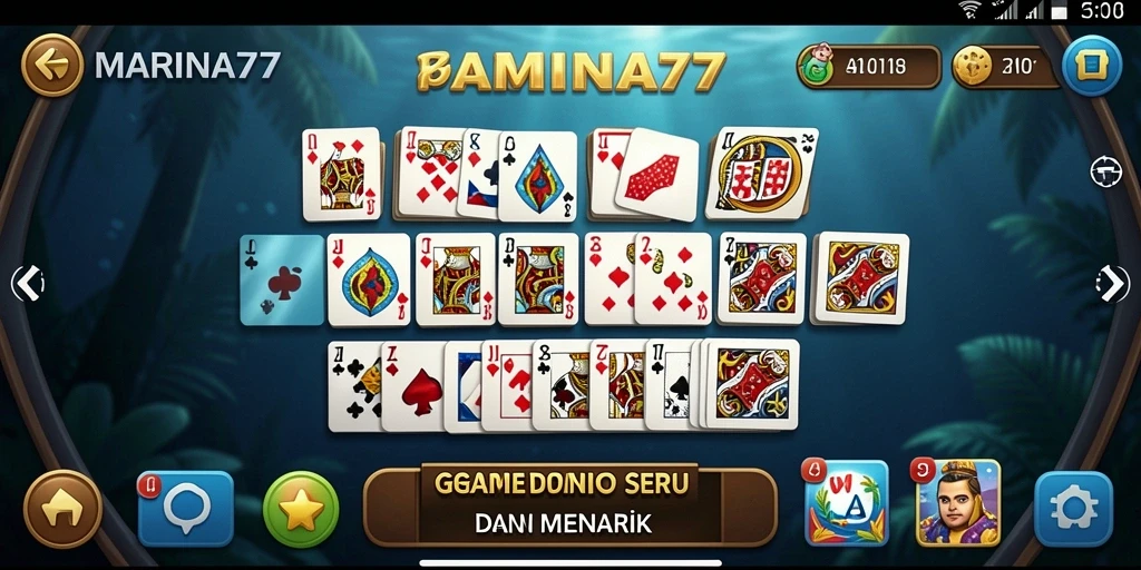 Screenshot <strong>MARINA77</strong> dengan tampilan gameplay Domino yang menarik.