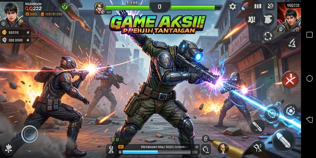 Tampilan seru dalam gameplay QQ222 yang penuh aksi.