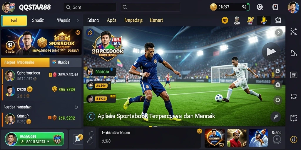 Tampilan gameplay sportsbook QQSTAR88 yang menarik dan informatif.