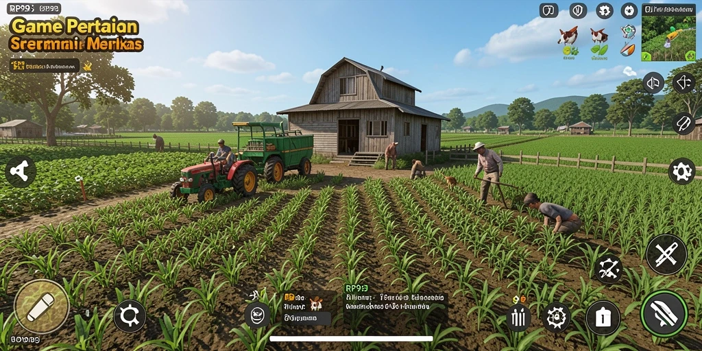 Gameplay menarik dari RP99 yang menunjukkan aktivitas bertani.