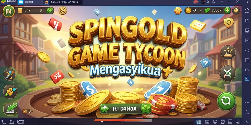 Tampilan gameplay SPINGOLD yang menyerupai dunia bisnis nyata.
