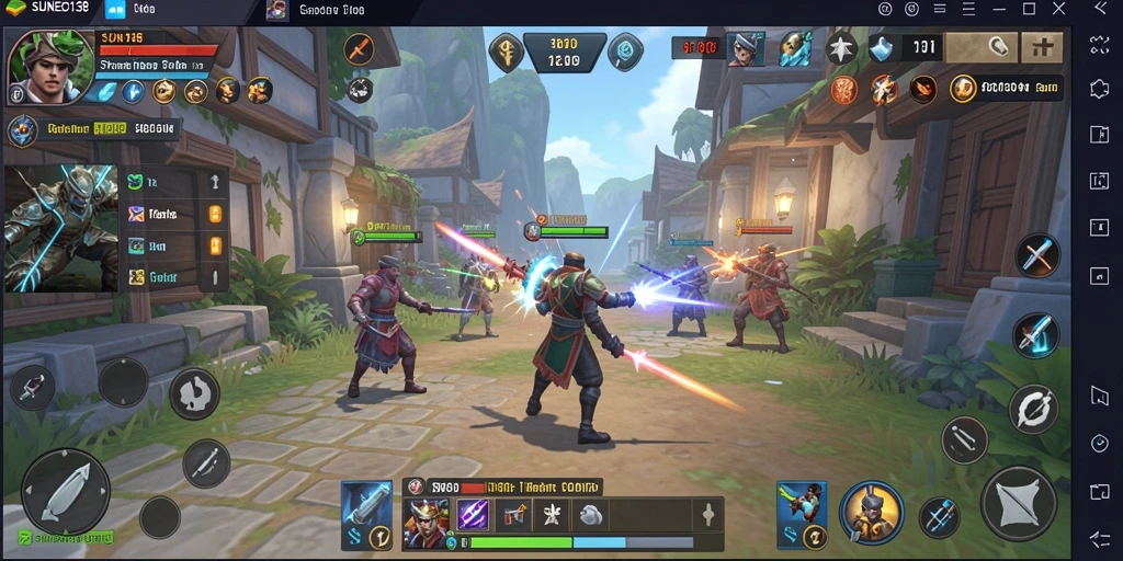 Screenshot dari gameplay SUNEO138 yang menampilkan strategi pertempuran.